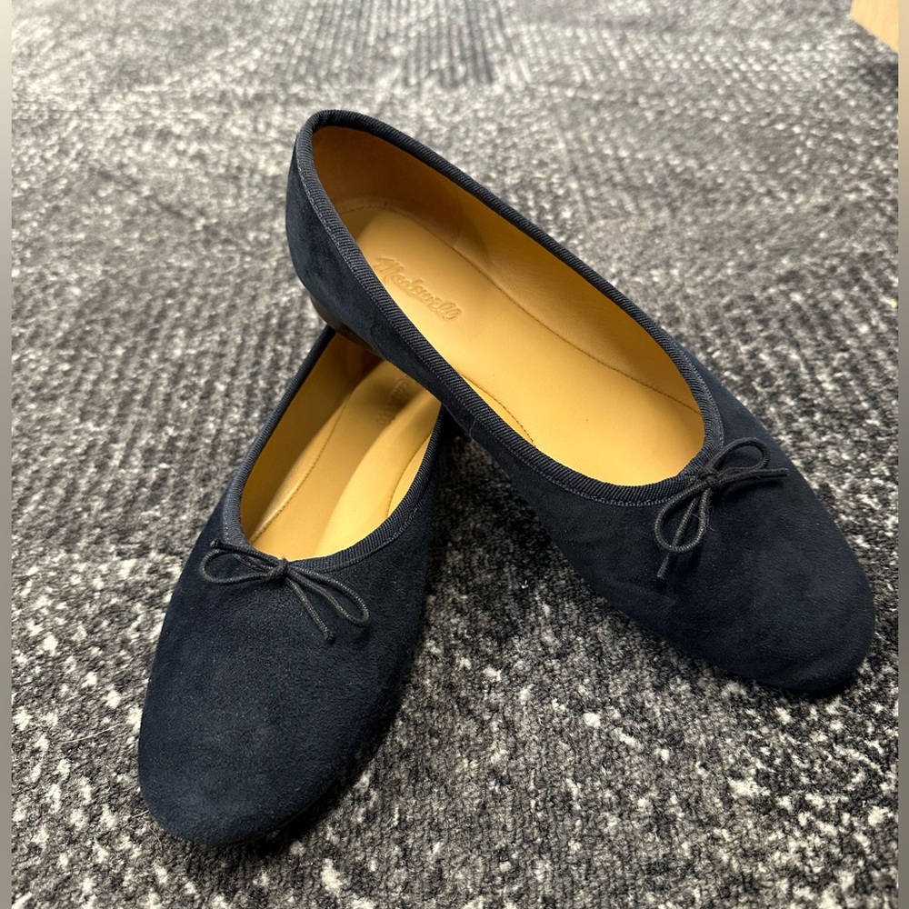 Madewell April Ballet Flat Blue Suede Deep Indigo Size 7